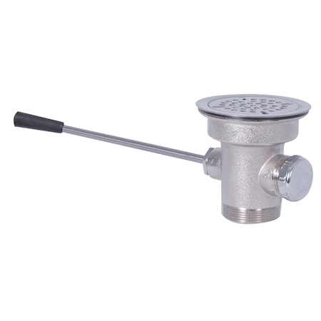 Bk Resources Opti-Flow Straight Lever Drain With Overflow Outlet And Cap BK-SLW-3